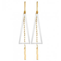 Boucles D'oreilles Pendantes 2 Ors 750/1000