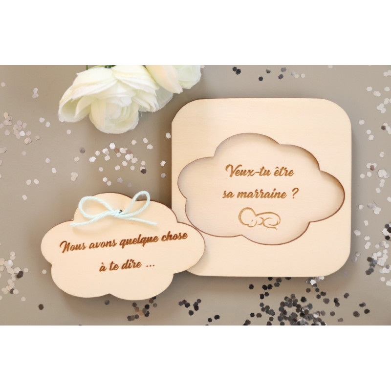 Coffret Surprise En Bois Nuage Pour Demande Personnalisee Parrain Marraine Coffret Surprise En Bois Nuage Pour Demande Personnalisee Parrain Marraine
