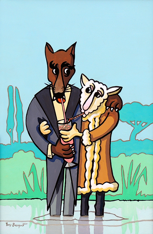 Le Loup Et L'agneau Illustration Facile Lithographie Le Loup et l'Agneau • Yves Becquet